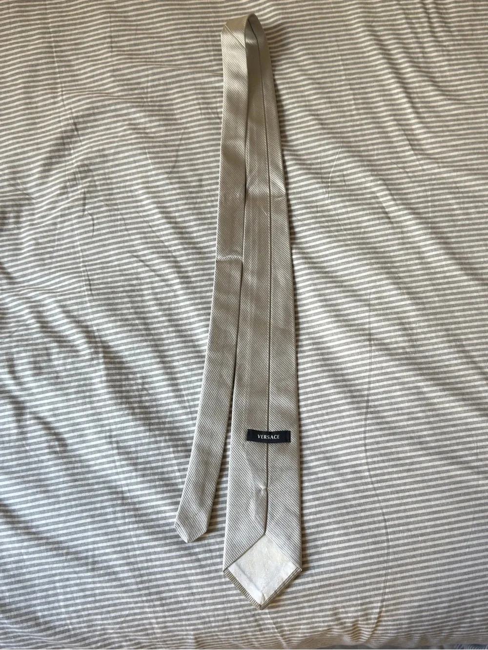 Versace Silk Silver Tie